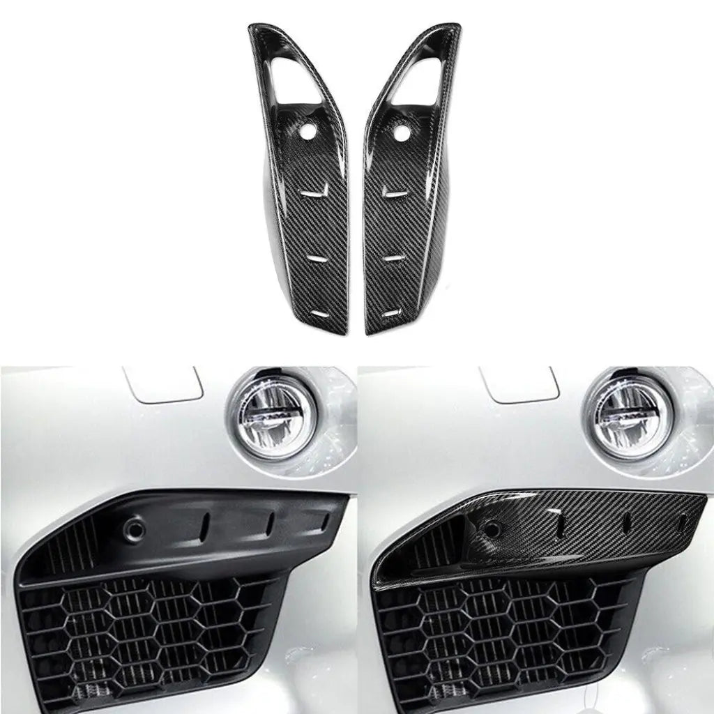 2015-2018 BMW F85 X5M F86 X6M CARBON FIBER FRONT BUMPER VENT FANG TRIM - Norcal Dynamics