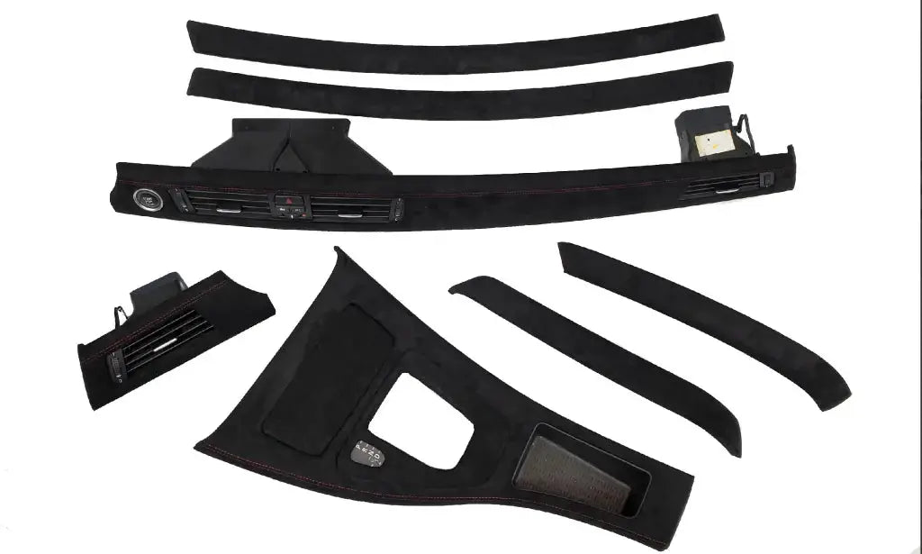 E90 SUEDE FULL TRIM SET RED STITCHING - Norcal Dynamics