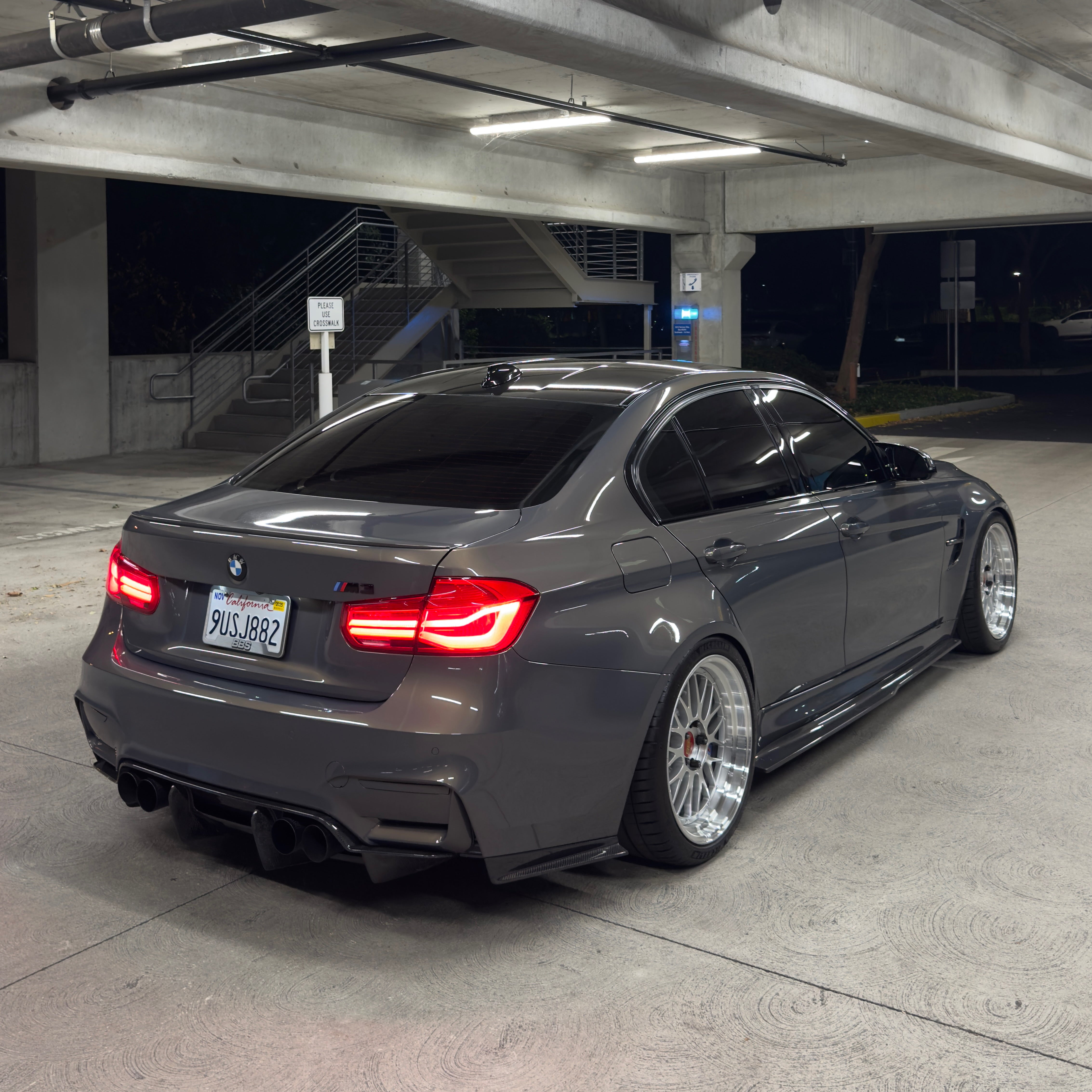 PSM Style 4PC Carbon Fiber Rear Diffuser - BMW F80 M3 & F82/F83 M4