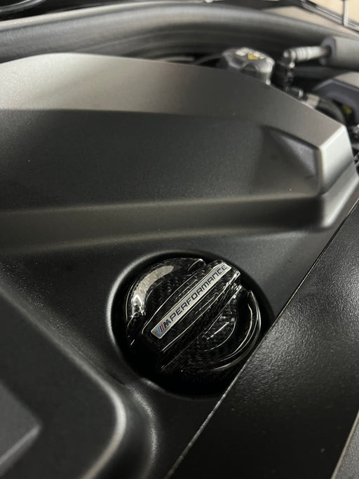 M Performance carbon fiber oil cap cover - Norcal Dynamics 