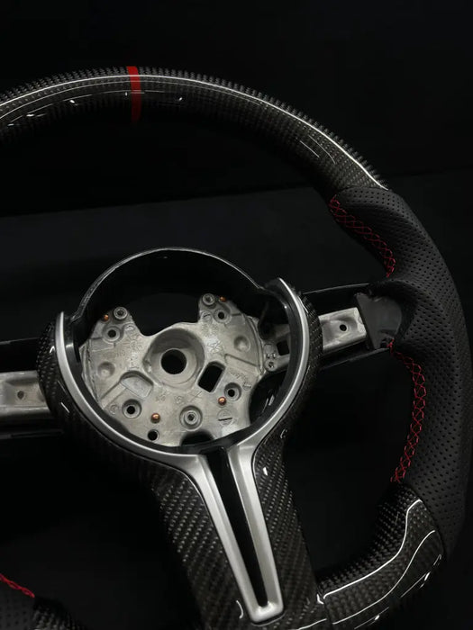 CARBON FIBER F SERIES M-SPORT STEERING WHEEL W/ RED STRIPE - Norcal Dynamics 