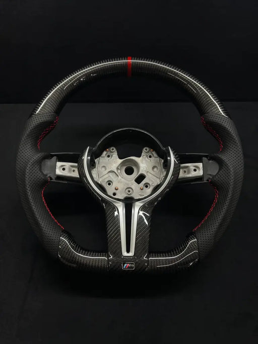 CARBON FIBER F SERIES M-SPORT STEERING WHEEL W/ RED STRIPE - Norcal Dynamics 