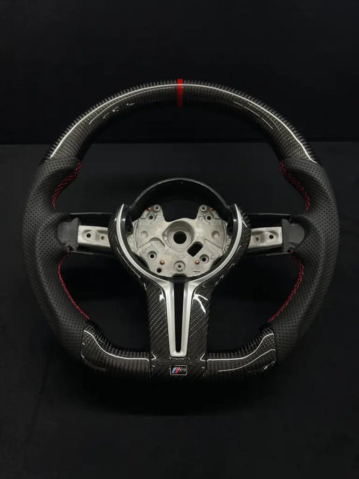 CARBON FIBER F SERIES M-SPORT STEERING WHEEL W/ RED STRIPE - Norcal Dynamics 