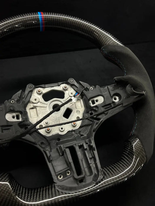 CARBON FIBER G SERIES M-SPORT STEERING WHEEL W/ M STRIPE - Norcal Dynamics 