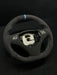 E SERIES ALCANTARA STEERING WHEEL W/ BABY BLUE STRIPE - Norcal Dynamics 