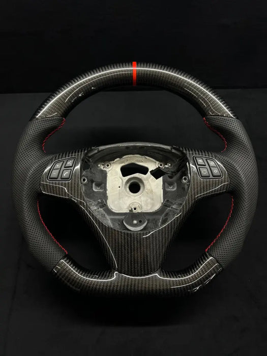 E SERIES CARBON FIBER STEERING WHEEL W/ RED STRIPE - Norcal Dynamics 