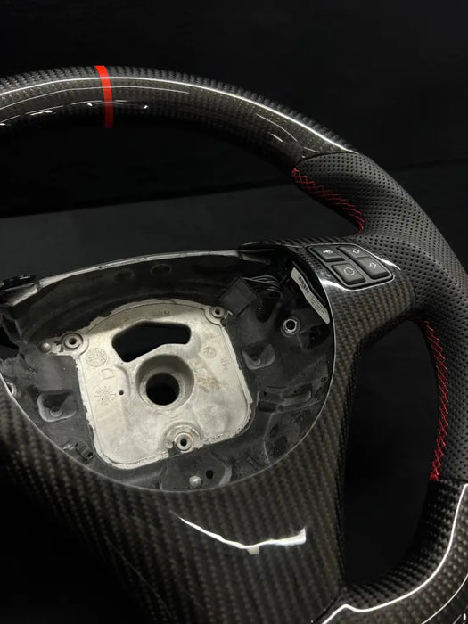 E SERIES CARBON FIBER STEERING WHEEL W/ RED STRIPE - Norcal Dynamics 