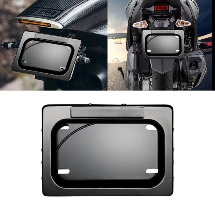 US Motorcycle License Plate Cover Frame Roller Blind