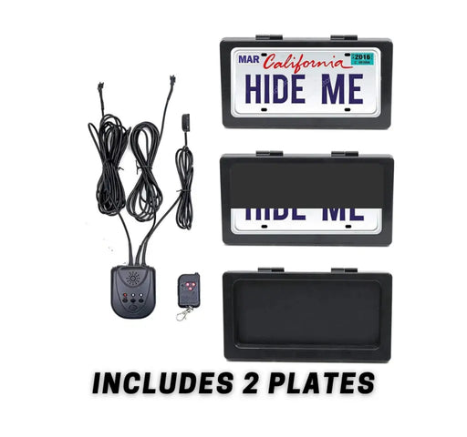 USA STANDARD SIZE LICENSE PLATE REMOTE CURTAIN 2 PLATE COMBO - Norcal Dynamics 